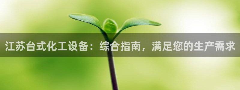 新城平台负责人：江苏台式化工设备：综合指南，满足您